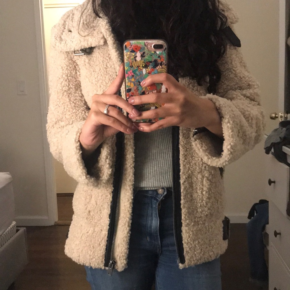 Zara Shearling Aviator Jacket